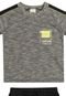 Conjunto Bermuda Camiseta Explore Infantil Elian 6 Cinza - Marca Elian