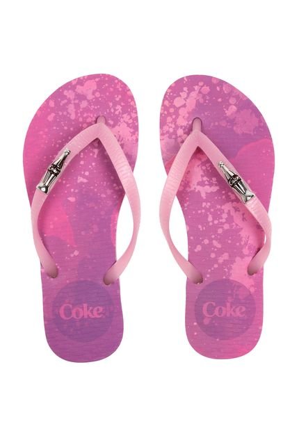 Chinelo Coca Cola Shoes Splash Color Rosa - Marca Coca Cola