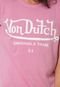 Camiseta Von Dutch Lettering Rosa - Marca Von Dutch 