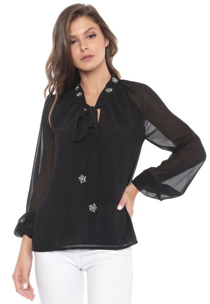 Blusa Fiya Lady Pedrarias Preta - Marca Fiya Lady