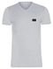 Camiseta Calvin Klein Jeans Masculina Gola V New Logo Dark Square Cinza Mescla - Marca Calvin Klein