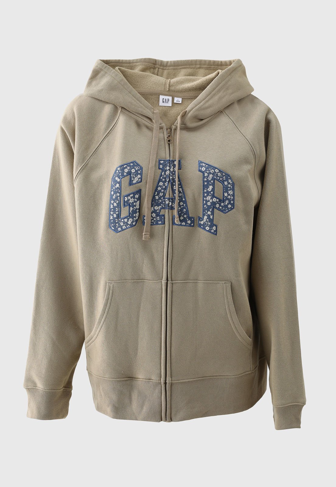 Blusa de Moletom Flanelada Aberta GAP Logo Bege - Marca GAP