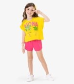 Conjunto Infantil Feminino Aloha Rovi Kids Amarelo - Marca Rovitex Kids