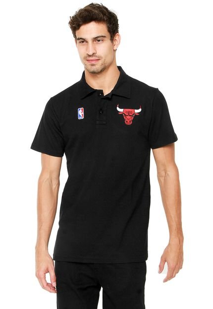 Camisa Polo NBA Chicago Bulls Preta - Marca NBA