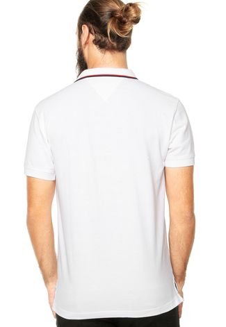 Camisa Polo Tommy Hilfiger Regular Fit Bolso Branca