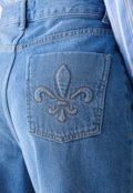 Calça Jeans Dudalina Mom Logo Relevo Azul - Marca Dudalina