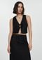 Colete Cropped Mango Reto Alfaiataria Preto - Marca Mango