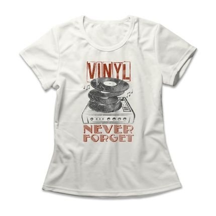 Camiseta Feminina Vinyl - Off White - Marca Studio Geek 