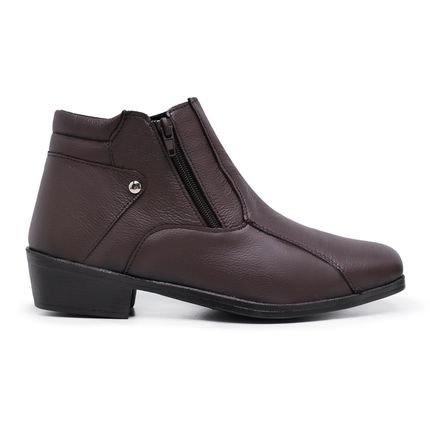 Bota Masculina De Couro Botina Country Cano Curto Moderna Macia 202 Marrom - Marca Schiareli