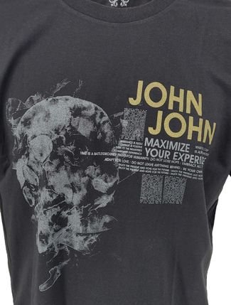 Camiseta John John Masculina Regular Maximize Skull Preta