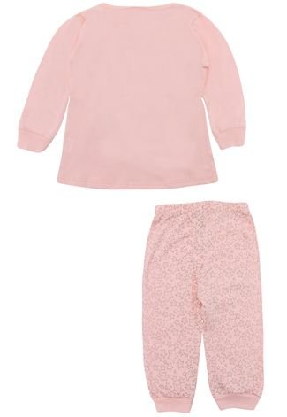 Pijama Duzizo Longo Menina Estampado Rosa