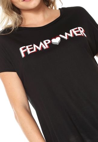 Camiseta FiveBlu FemPower Preta