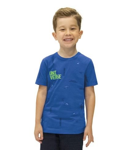 Camiseta Infantil Masculina Universe Rovitex Kids Azul - Marca Rovitex Kids