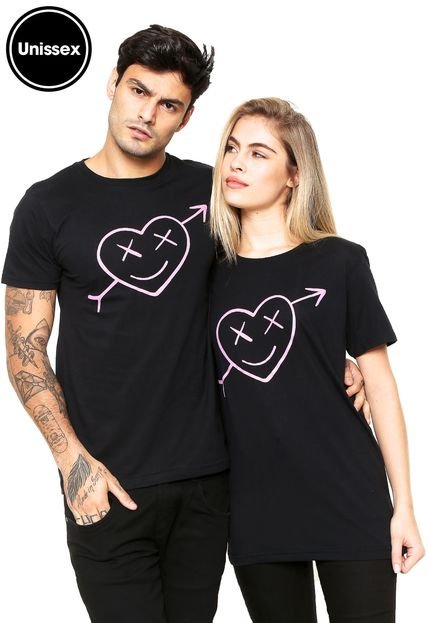 Camiseta Unissex Blind Love Manga Curta Blind Heart Preta - Marca Approve