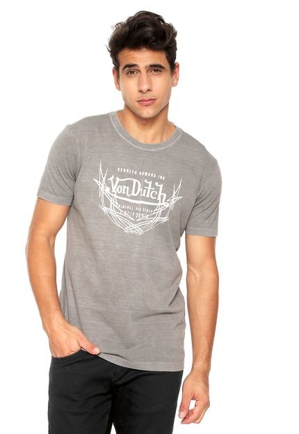 Camiseta Von Dutch  Logo Cinza - Marca Von Dutch 