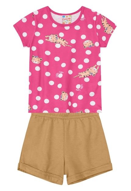 Conjunto infantil menina com blusa estampada Brandili - Marca Brandili