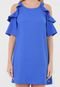 Vestido Calvin Klein Curto Babado Azul - Marca Calvin Klein