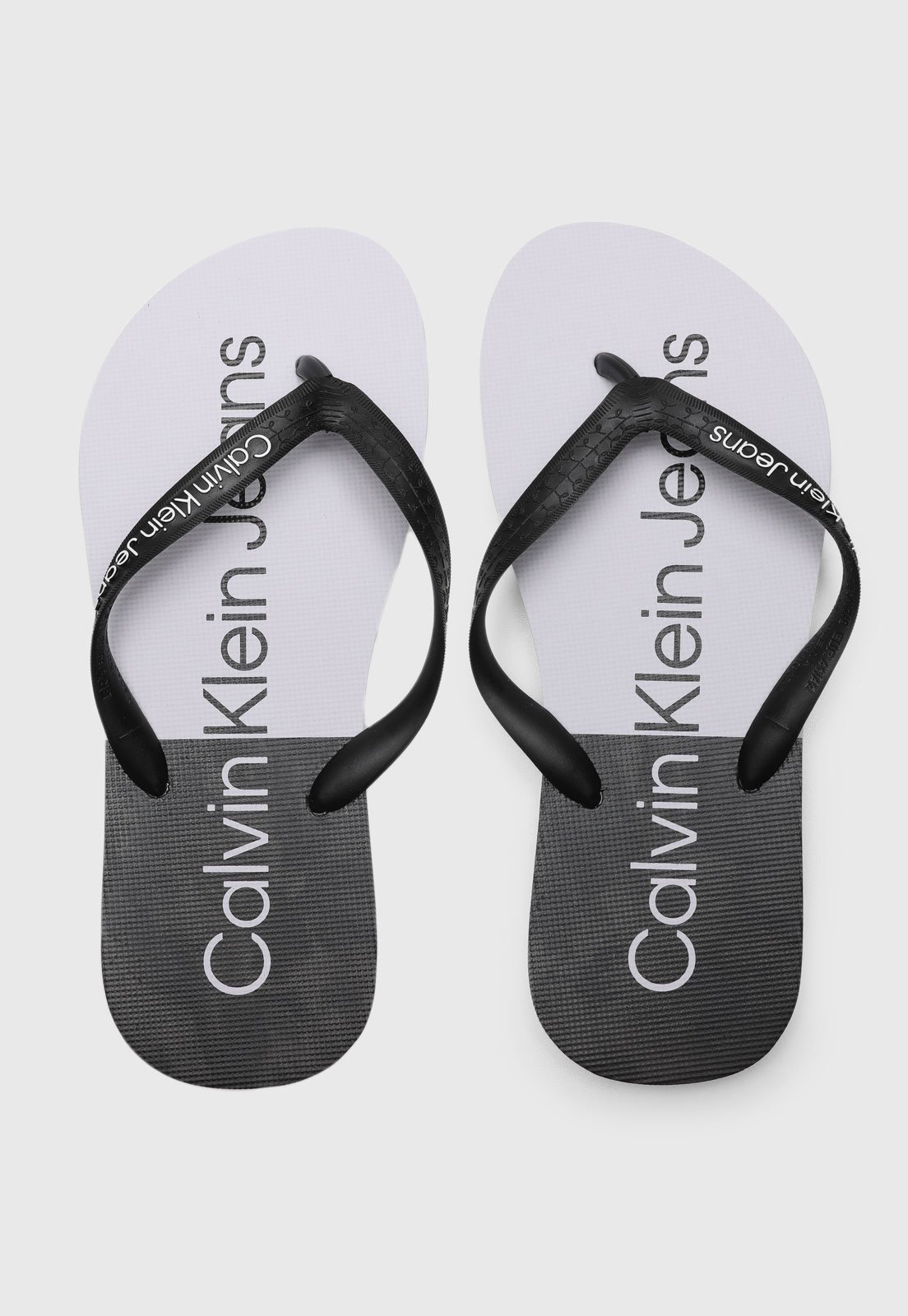 Chinelo Calvin Klein De Dedo Bicolor Preto - Marca Calvin Klein