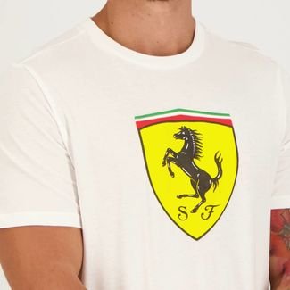 Camiseta Puma Scuderia Ferrari Race Big Shield Colored Branca