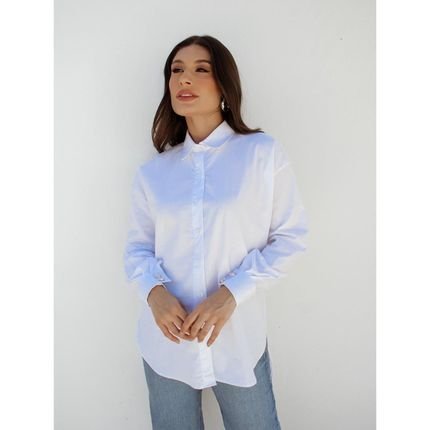 Camisa Feminina Oversized Modelagem Ampla Manga Longa Branco - Marca TEODORO CAMISARIA