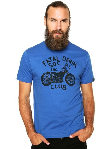 Camiseta Fatal Club Azul - Marca Fatal Surf