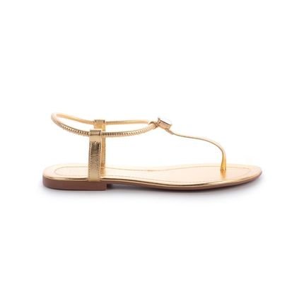 Rasteira Flat Mirelly Dourada Dourado - Marca Damannu Shoes