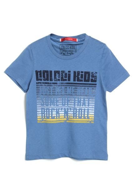Camiseta Colcci Kids Menino Escrita Azul - Marca Colcci Kids