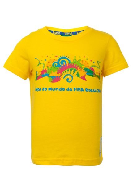 Camiseta Licenciados Copa do Mundo Look N Feel Juvenil Amarela - Marca Licenciados Copa do Mundo