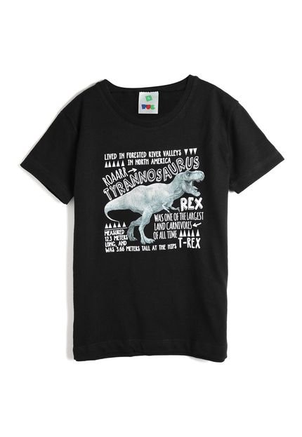 Camiseta PUC Menino Dinossauro Preta - Marca PUC