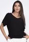 Blusa Morcego Amazonia Vital Malha Gola Canoa Manga Curta Preto - Marca Amazonia Vital