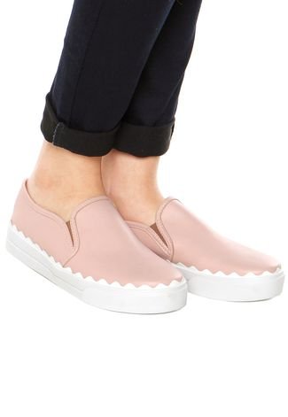 Slip On DAFITI SHOES Logo Nude - Compre Agora