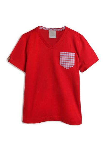 Camiseta Carinhoso Menino Xadrez Vermelha - Marca Carinhoso