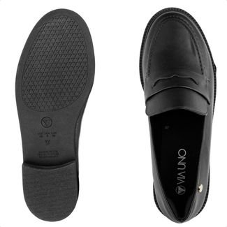 Mocassim Via Uno Casual Feminino Preto