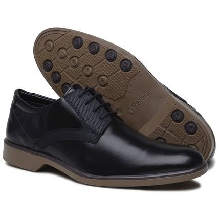 Sapato Casual Social Macio Solado Bicolor Ajuste Amarrar Antistress Preto - Marca Nine4