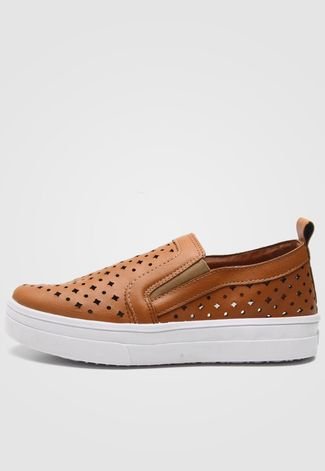 Slip On DAFITI SHOES Lasercut Caramelo - Compre Agora