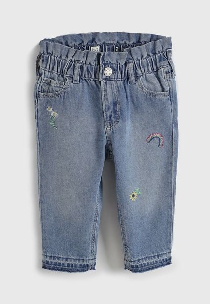 Calça Jeans GAP Infantil Bordados Azul - Marca GAP