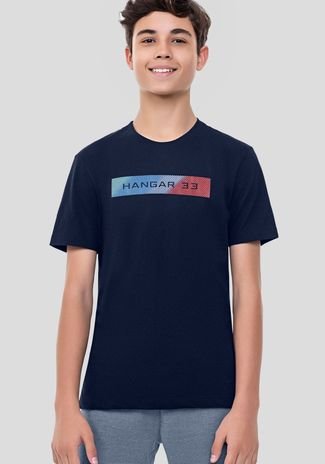 Camiseta Juvenil em Meia Malha com Estampa Hangar 33