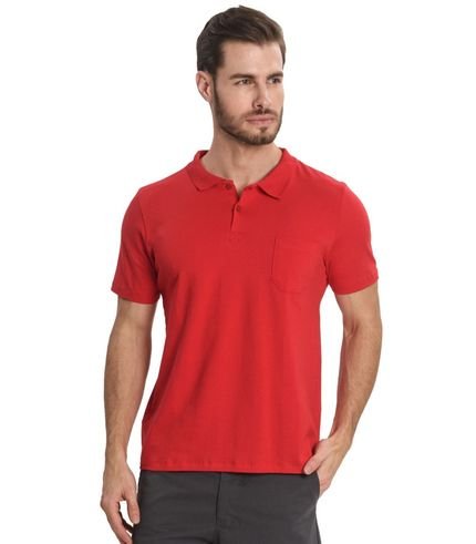 Camisa Masculina Polo Básica Rovitex Vermelho - Marca Rovitex Básicos