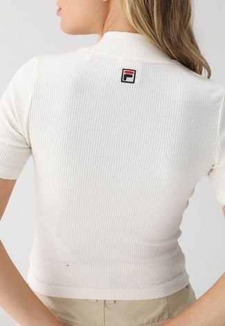 Blusa Cropped Fila Logo Off-White