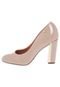 Scarpin Vizzano Bico Redondo Salto Alto Grosso Metal Nude - Marca Vizzano