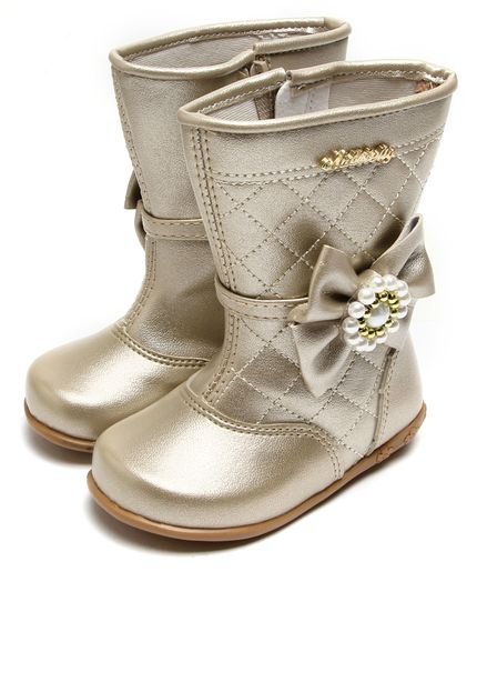 Bota Nathiely Menina Dourado - Marca Nathiely