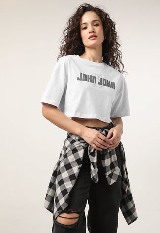 Camiseta Cropped John John Key Branca - Compre Agora