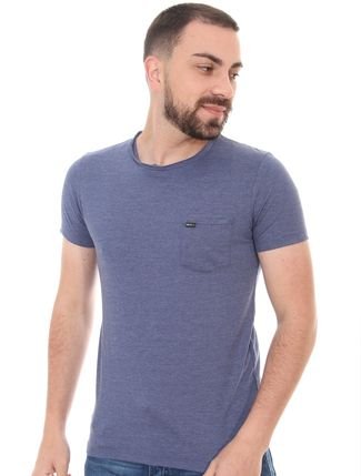 Camiseta Sergio K Masculina Back To Basics Pocket Azul Mescla
