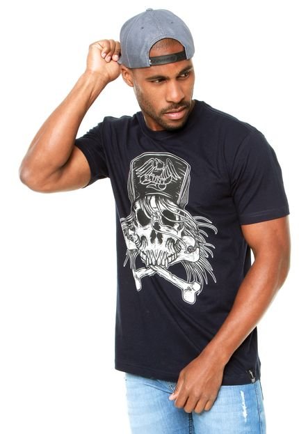 Camiseta Blunt Skull And Bones Azul-Marinho - Marca Blunt