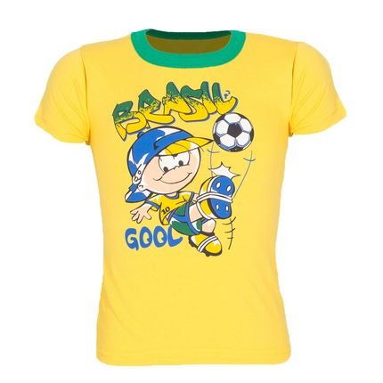 Camiseta Do Brasil Infantil Copa Do Mundo Menino Menina - Marca Zafina