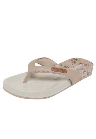 Chinelo Comfortflex Floral Off-White/Nude