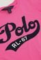 Blusa Polo Ralph Lauren Infantil Lettering Rosa - Marca Polo Ralph Lauren