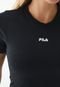 Camiseta Cropped Fila Ajustada Essential Preta - Marca Fila