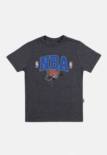 Camiseta NBA Juvenil Hoop Grafite Mescla - Marca NBA