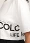 Camiseta Cropped Colcci Lettering Off-White - Marca Colcci
